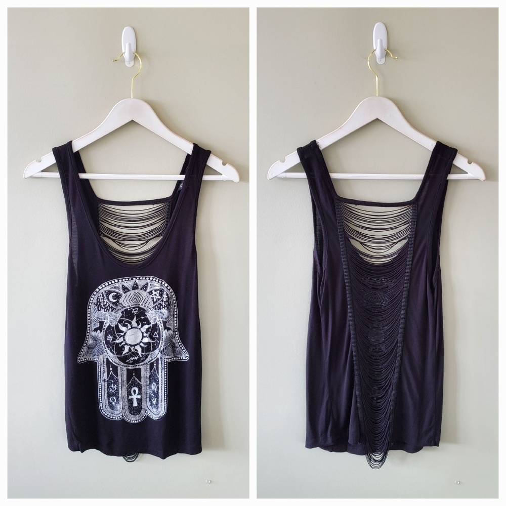 NWOT Streetwear Society M Y2K Celestial Grunge Goth Hamsa Hand Coachella Tank